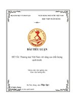 Thương mại Việt Nam với nâng cao chất lượng cạnh tranh