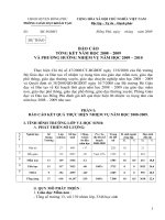 Dự thảo Báo cáo tổng kết năm học 2008-2009