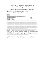 Biên bản vi phạm của HS