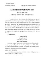 kê hoạch đội năm 2010