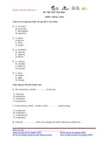 ĐỀ THI THỬ ĐẠI HỌC MÔN: TIẾNG ANH