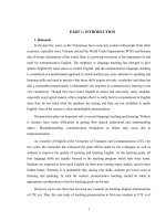 TEACHING PRONUNCIATION TO THE FIRST YEAR STUDENTS AT THE UNIVERSITY OF TRANSPORT AND COMMUNICATIONS a CASE STUDY 