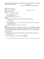 Đề kiểm tra học kì I, môn Toán 9