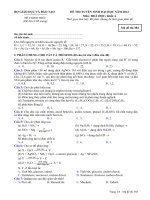 ĐỀ THI TUYỂN SINH ĐẠI HỌC NĂM 2012 Môn: HOÁ HỌC; Khối A mã đề  384 