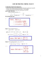 Các dạng phương trình THCS