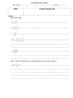 Đề kiểm tra 15'''' DS tiết 8