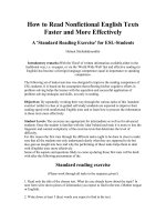 How to Read Nonfictional English Texts Faster and More Effectively