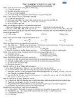 TRẮC NGHIỆM LÝ THUYẾT 12-CHƯƠNG VI