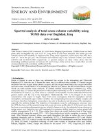 Spectral analysis of total ozone column variability using TOMS data over Baghdad, Iraq