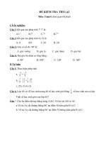 Đề kiểm tra thi lại toán 6