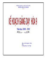 Kế Hoạch Giảng Dạy Hóa 9 (Mới)