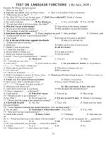 TEST ON LANGUAGE FUNTIONS