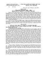 Báo cáo tỏng kết năm học 2008 - 2009 triển khai nhiệm vụ năm học  2009 - 2010