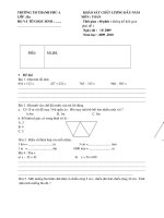 Đề  khảo sát đầu năm khối 3