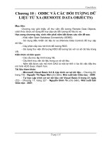 ODBC VÀ CÁC ĐỐI TƯỢNG DỮ LIỆU TỪ XA (REMOTE DAT