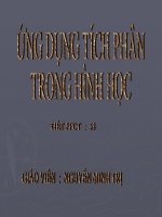 tiết 53: Ứng dụng tích phân trong hình học