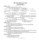 Đề+Đáp án chọn HSG