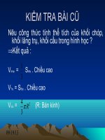 Tiết 52: ỨNG CỦA TÍCH PHÂN TRONG  HÌNH HỌC  (Tiết 2)