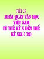 Khái quát VHVN từ TK X đênbs TK XIX