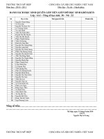 DS HS ỦNG HỘ HS VÙNG KHÓ KHĂN NĂM 10-11