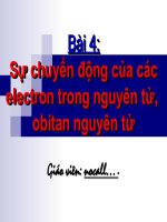 BÀI GIẢNG: SỰ CHUYỂN ĐỘNG CỦA ELECTRON...AO