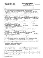 Kiểm tra giữa kì I - Sinh 9