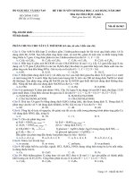 ĐỀ THI TUYỂN SINH ĐẠI HỌC, CAO ĐẲNG NĂM 2007 Môn thi: HOÁ HỌC, Khối A