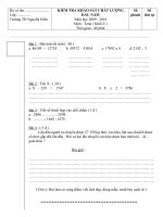 De thi KSCL dau nam mon Toan K4 09 - 10