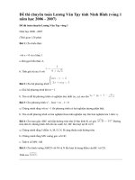 Đề thi chuyên toán Lương Văn Tụy tỉnh Ninh Bình