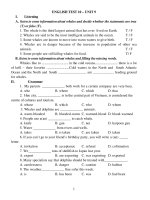 Bài tập trắc nghiệm 10 cb unit 9