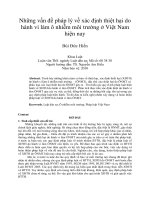 Những vấn đề pháp lý về xác định thiệt hại do  hành vi làm ô nhiễm môi trường ở Việt Nam  hiện na