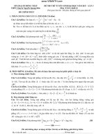 ĐỀ THI THỬ TUYỂN SINH ĐẠI HỌC NĂM 2013 – LẦN 3 Môn: TOÁN; Khối D