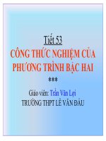 Công thức nghiệm của PT bậc hai