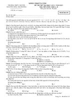 đề thi thử đại học lần một môn hóa khối a b 2013 thpt chuyên nguyễn trãi