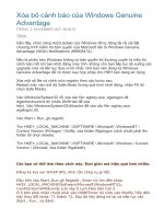 Xóa bỏ cảnh báo của Windows Genuine Advantage