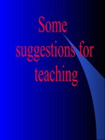 Suggestions for teaching