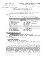 Kế hoạch năm học 2010 - 2011