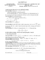 ĐỀ THI THỬ ĐẠI HỌC LẦN 1 - NĂM HỌC 2012 - 2013 MÔN THI: TOÁN