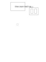 TÍNH CHỌN THIẾT BỊ