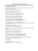 Các Phần mềm không thể thiếu, địa chỉ tải về