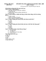 Đề kiểm tra & đáp án TNXH3 CK2(08-09)