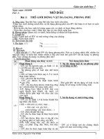 GA sinh học 7 (kì I) giáo án chuẩn