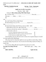 mẫu xét tuyển vào lớp 6