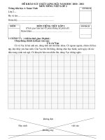 ĐE KHAO SAT DAU NAM MON TIENG VIET