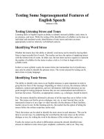 Testing Some Suprasegmental Features of English Speech