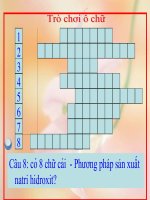ô chữ . Bài 8. một số bazơ quan trọng