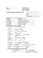 đe kiem tra 1 tiet Anh 7