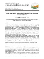 Water and energy sustainable management in irrigation systems network