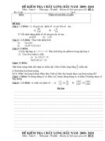 đề kiểm tra toán lớp 6 đầu năm 2009-2010