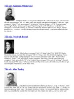 TIỂU SỬ CÁC NHÀ KHOA HỌC